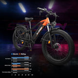 ZNTS Electric Bike 1000W Motor Fat Tire 26x4 Mountain Bike T3177P268164