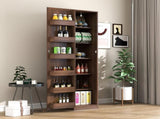 Kitchen Cabinet, walnut Freestanding Buffet Cupboards Sideboard with Doors & Shelves, Kitchen W331P426747