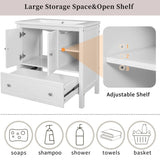 ZNTS 30" Bathroom Vanity Base Only, Solid Wood Frame, Bathroom Storage Cabinet with Doors and Drawers, 89903738