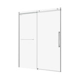 ZNTS S-RM6076TC 56-60"W x 76"H Sliding Shower Door, Frameless Glass Shower Door with Chrome Hardware, W1865P189852