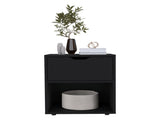 19.7" High Nightstand End Table with Open Shelf,Black B097P167408