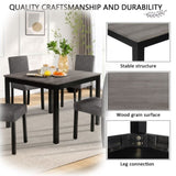 5-Piece Dining Table Set with 4 Chairs, Dining Table Set 4 with Chairs, Wooden Dining Table Set W1998P195207
