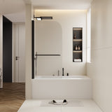 30 in. W * 58 in. H Rise and down rotation shaft door Shower Doors for Bathtub, 1/4