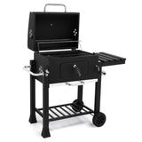 ZNTS Charcoal Grill with Foldable Side Table and Wheels, Heavy-duty BBQ Grill for Outdoor Picnics Patio 52462179