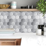 48 Pcs Hexagon Stick On Tiles For Kitchen,Mosaic Tile Stickers PVC Peel And Stick 92458654