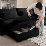 Corduroy Fabric Ottomans Footrest to Combine with 2 Seater Sofa, 3 Seater Sofa and 4 Seater Sofa, W714P213537