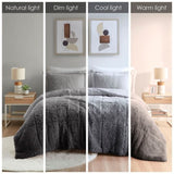 Twin/Twin XL Ombre Shaggy Long Fur Comforter Mini Set B03595981