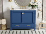 30" Blue Bathroom Vanity Single Sink, Combo Cabinet Undermount Sink, Bathroom Storage Cabinet WF324043AAC