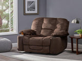 Luxurious Manual Recliner Chair in Chocolate with Skin-Friendly Fabric and Dual Cup Holders 57578.00CHO