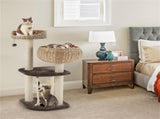 41 Inch Hand-Woven Water Hyacinth Cat Tree, 3 Sisal Scratching Posts Multi-Level Activity Center for 74500291