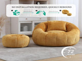 UNITED WE WIN Modern Bean Bag Chairs, Comfy Round Chair for Adults with Ottoman, Leisure Single Sofa W1568P361698