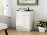 10-Gallon Woodgrain Tilt-Out Trash Can Cabinet Wooden Garbage Recycling Cabinet with Wave-Textured 33328010