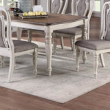Transitional Style 1pc Dining Table Antique White w Oak Top Rectangle Table Kitchen Dining Room B011P222501