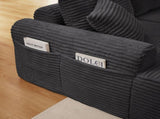 Full-Compression Chaise Lounge Set Modular Corduroy Sectional with Arched Armrests, Non-Slip Base, 29523031