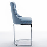 26" Counter Height Bar Stools Set of 2, Modern Velvet Barstools with Button Back&Rivet Trim W1143112573