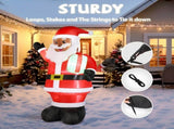 7 FT Lighted Christmas Inflatable Decoration, Inflatable Black Santa Claus Holding Gift, Funny Blow 23214624