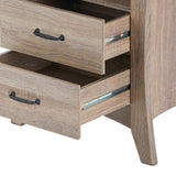 Rustic Natural Nightstand with 2 Drawers and Open Shelving B062P181338