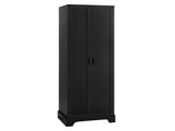 Storage Cabinet with Two Doors for Bathroom, Office, Adjustable Shelf, MDF Board, Black 55344255