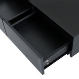 U-Can Movable Top Coffee Table, Modern Square Wood Coffee Table with High Gloss finish, 4 Hidden WF324734AAB
