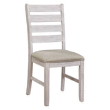 ZNTS Casual Dining Room Side Chairs 2pc Set Grayish White Finish Upholstered Seat Transitional Design B01151374