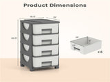 4-Drawer Compact Plastic Storage Cabinet Vertical Organizer for Bedroom Bathroom Office 51556050
