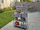 (With Assembly Video) 62.3'' Patio Kitchen Island Solid Wood Kitchen Cart with Stainless N717P417963E