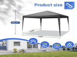 1010ft Black Outdoor Canopy Gazebo with 4 Removable Side Panels, 2 Zipper Doors 39512955