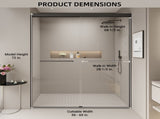 56-60 in. W x 72 in. H Double Sliding Shower Door, Semi-frameless Bypass Bathroom Sliding Door with W1920P300301