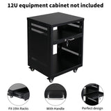 ZNTS 19" 1U Steel Plate DJ Drawer Equipment Cabinet with Keys Black 49699563