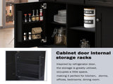 Kitchen Cart with Rubber wood Drop-Leaf Countertop ,Cabinet door internal storage racks,Kitchen 10459641
