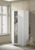 Michael 29.5" White Double Door Wardrobe Cabinet Armoire with Shelf and Hanging Rod B061133845