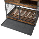 ZNTS Furniture Dog Cage Crate with Double Doors. Antique Brown,38.78'' W x 27.36'' D x 32.17'' H. W1903P151311