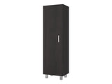 Vernon Slim Storage Cabinet with 4-Tier Shelf and Broom Hangers, Dark Walnut B097P474305