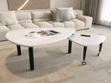 360 degree roratable White Sintered Stone Top Rotatable modern Coffee Table for Living Room, rock W2899P372758