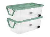Extra-Large Wheeled Rugged Storage Bin, 160 Quart Durable Clear Storage Container with Latching Lid 02211701