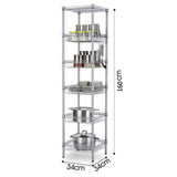 ZNTS Concise 6 Layers Carbon Steel & PP Storage Rack Silver Gray 23771144