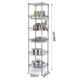 Concise 6 Layers Carbon Steel & PP Storage Rack Silver Gray 23771144