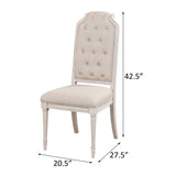 Beige and Antique Champagne Tufted Back Side Chairs B062P186527