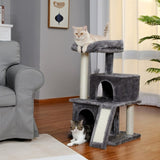 ZNTS Modern Small Cat Tree Cat Tower With Double Condos Spacious Perch Sisal Scratching Posts,Climbing 72633597