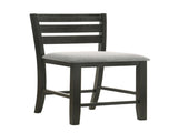 Contemporary Style Charcoal Finish Counter Height Dining Chair Bar Stool 2pc Set Fabric Upholstery B011P149007