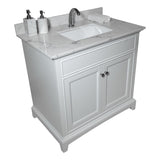 Montary 31inch bathroom stone vanity top engineered white marble color with undermount ceramic sink W50932301