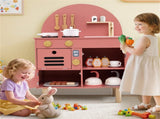 Pink Wooden Kids Play Kitchen with Interactive Stove & Sink, ASTM/CPSIA Compliant Pretend Cooking 21074540