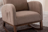 COOLMORE Rocking Chair, Modern Glider Chair, Recliner Armchair with Wood Legs and Side Pocket, W39594818