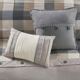 7 Piece Herringbone Comforter Set Neutral Queen B03597190