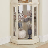 Lighted Corner Curio Cabinet - Display Case for Living Room, Antique Collectibles, Wine & Bar Glass W1758P294619