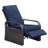 ZNTS Outdoor Recliner, Automatic Adjustable Wicker Lounge Recliner Chair with Comfy Thicken Cushion, All W1889109406