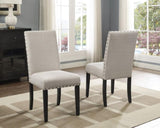 ZNTS Biony Fabric Dining Chairs with Nailhead Trim, Set of 2, Tan T2574P164549