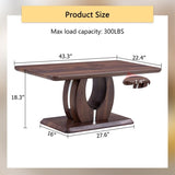 Modern Minimalist Walnut Dark Brown Texture Sticker-Patterned MDF Rectangular Coffee Table. Add a W1512P361009