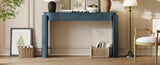 TREXM Entryway Table with Natural Wood Grain Finish, Console Table with Fluted Design, Oval Top and N715P288632M