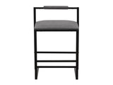 Set of 2 Counter Height Barstools Kitchen Island Stools with Back Modern Armless Metal Legs & PU 86496159
